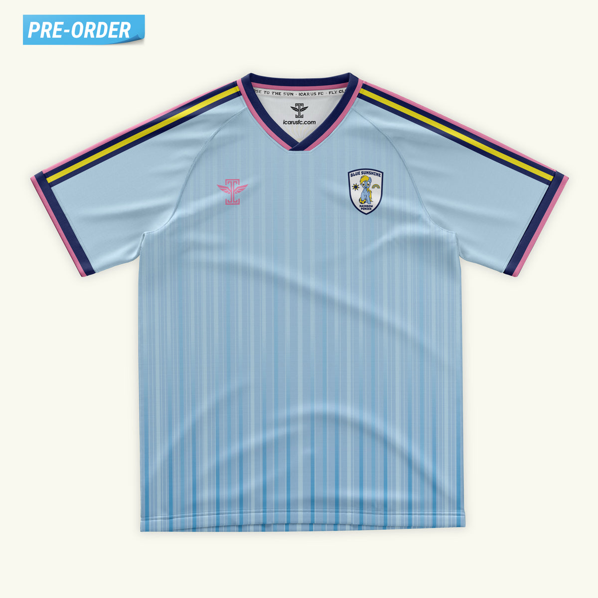 Blue Sunshine Rainbow Ponies Blue Jersey