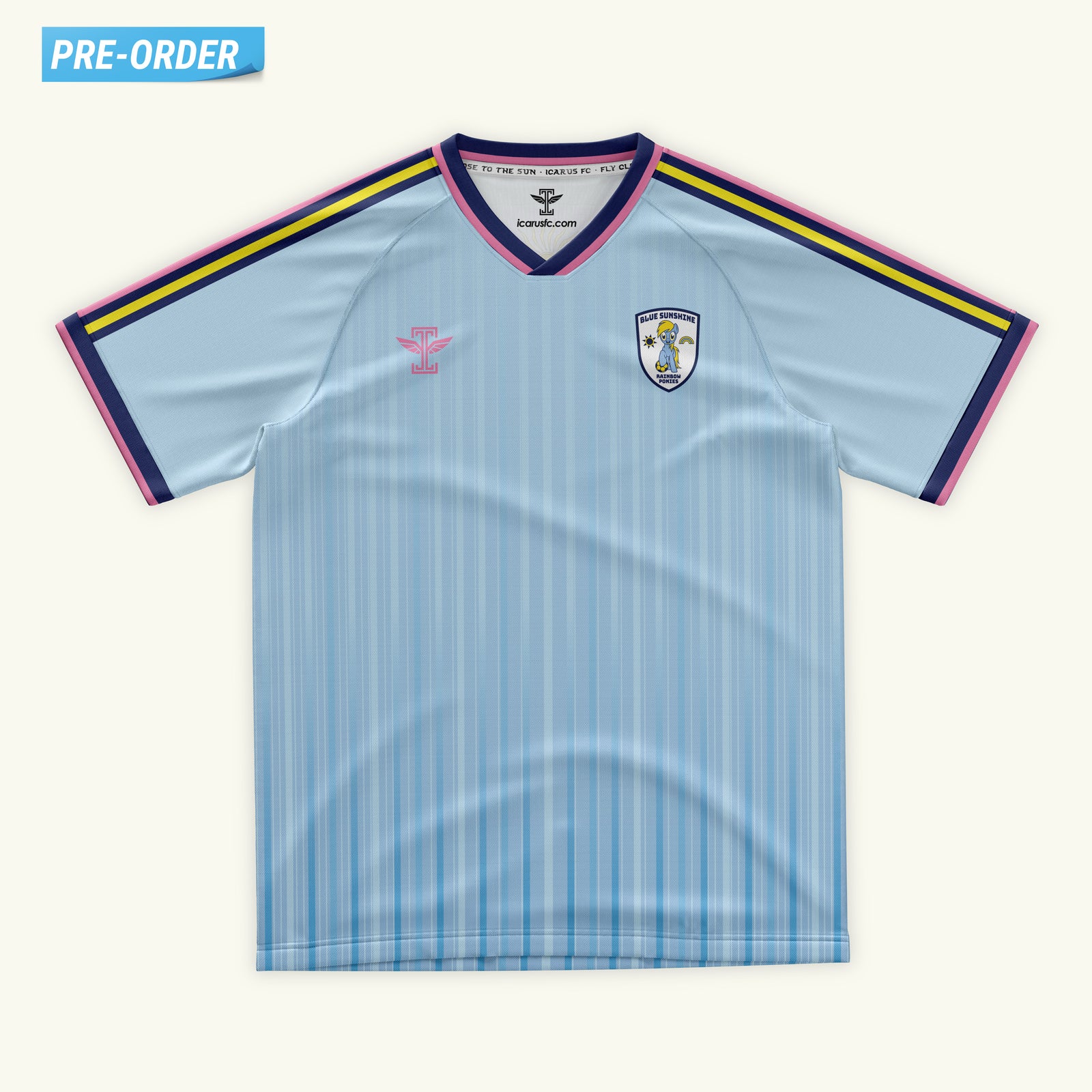 Blue Sunshine Rainbow Ponies Blue Jersey