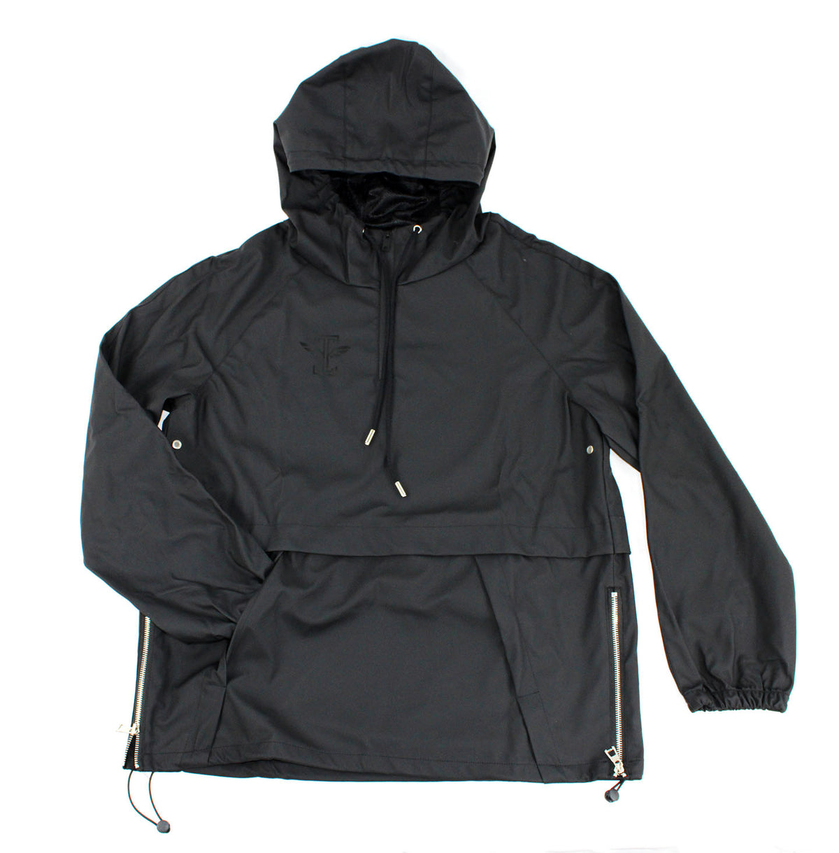 Rain Gear Men's Quarter Zip Rain Jacket Black Rain Jackets